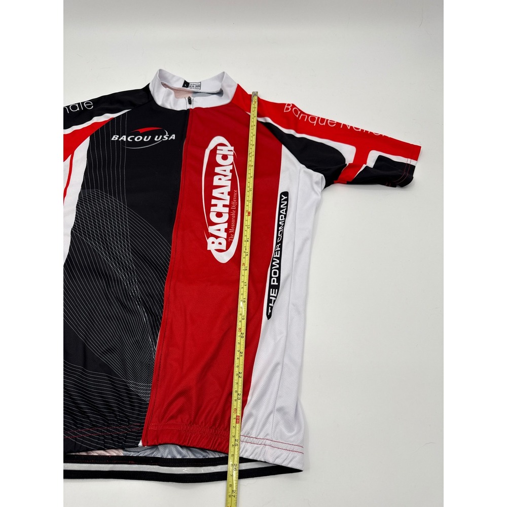 Bacou USA Bacharach Cycling Jersey Mens Large Red Black White Short Sleeve Zip - Picture 5 of 7